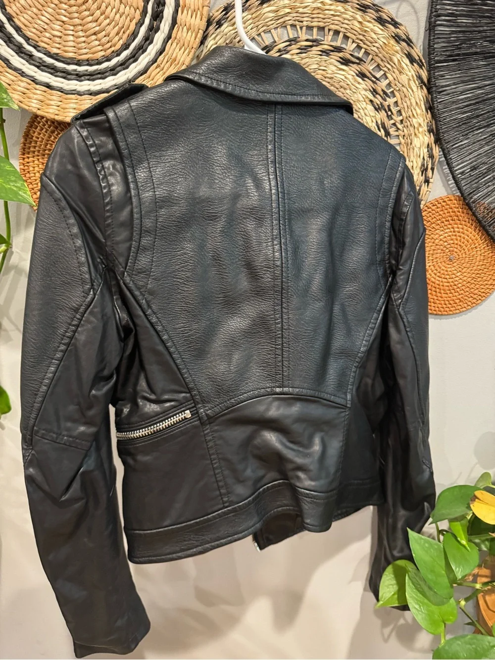 Blank NYC motorcycle leather jacket size small black - Picture 3 of 5